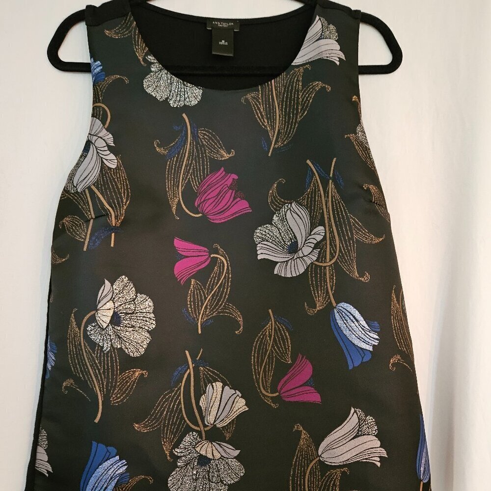 Ann Taylor Foral Sleeveless Top Office Wear‎ Business Casual Luxury Casual